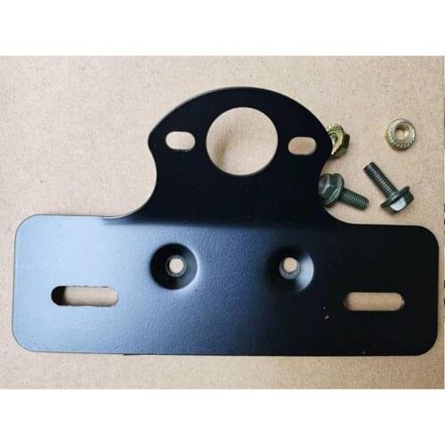 Black Motorcycle Side Mount License Plate Bracket Bobber Chopper Tail Light holdear