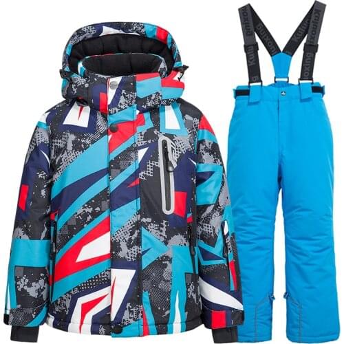 Winter Kids Ski Suit Children Waterproof Windproof -30°C Warm Snow Suit Girls And Boys Skiing and Snowboarding Jacket And Pants