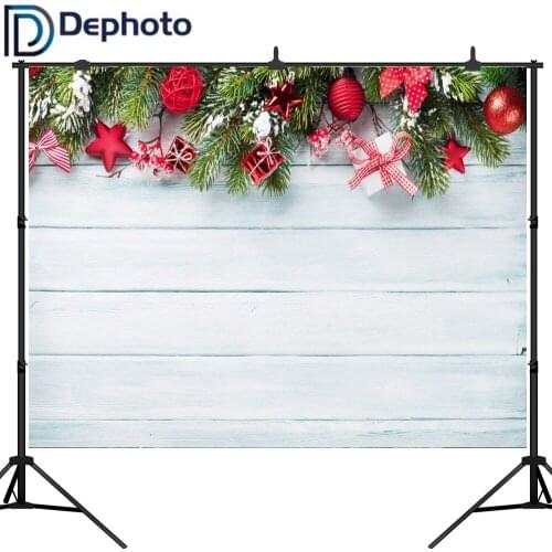 Dephoto Photo Studio Background Christmas Snow White Wood Floor Winter Scenery Photography Backdrop Photocall Photobooth Prop