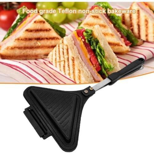 Household Sandwich Baking Pan Non-stick Coated Frying Toaster Triangular Mould Sandwich Making Baking Pan Toast Bread Frying Pan