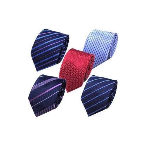 7.5cm wide classic multi-colour striped patchwork wedding tie mens casual suit tie Gravatas checked blue tie business