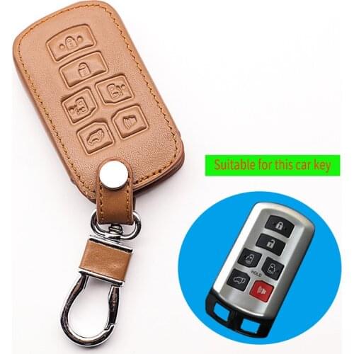 Hot sale 100% Genuine leather car key case Skin Case Cover key for Toyota 6 Button Remote Control protect shell starline a93