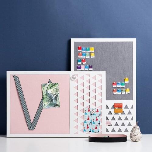 Ins Nordic Modern Design Wall Sticker Door Robe Hook Rack pink geometry Felt Sticker Storage Message Board Wall table decor