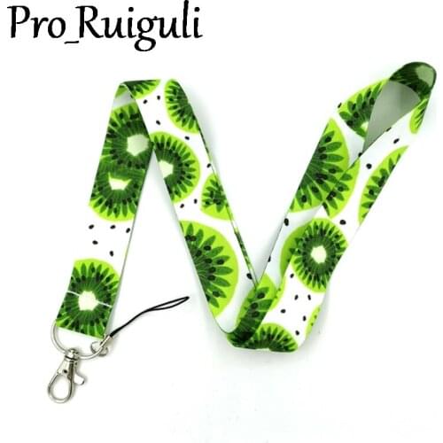 100pcs Kiwi fruits Neck Strap Lanyard keychain Mobile Phone Strap ID Badge Holder Rope Key Chain Keyrings cosplay Accessory Gift