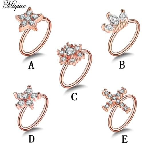 Miqiao 1pc Crystal Septum Rings Pierced Ear Piercing Clicker Nose Ring Ear Cartilage Tragus Helix Piercing Charming Body Jewelry