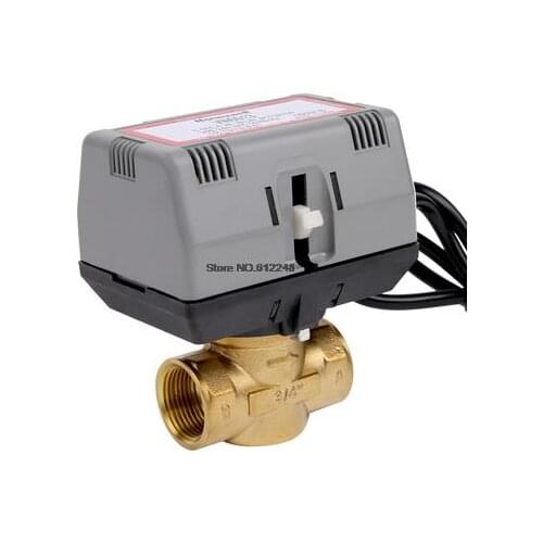 2 Way 3 Way Motor Operation Brass 16bar Electric Ball Valve VC6013 / VC40131/2" 3/4" Fan Coil Valve AC220V