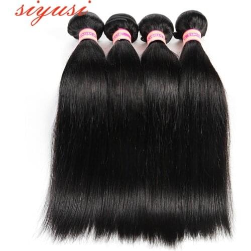 Malaysian human hair weave straight 3 or 4 Bundles With Closure Natural Woman Extensions Of Hair Bundles With Closure