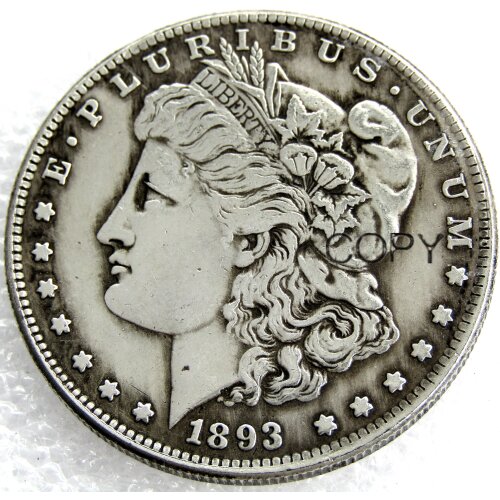 US Coins 1893 P/S/CC/O Morgan Dollar copy Coins Silver Plated