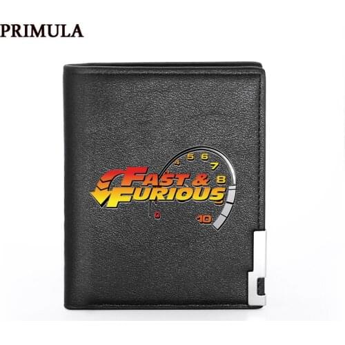 High Quality Fast & Furious Driver Printing Leather Mens Wallet Credit Card Holder Short Male Slim Purse