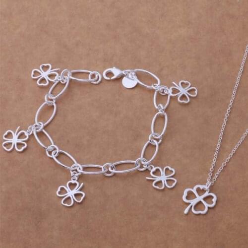 AS179 Hot sterling Jewelry Sets Bracelet 169 + Necklace 683 /ahfaiyma ansajeza silver color
