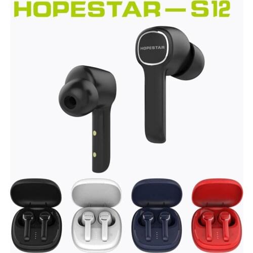 HOPESTAR S12 TWS Bluetooth 5.0 Earphones Charging Box Sport Earbuds Headset with Mic for Smart Phone Xiaomi Samsung Huawei LG