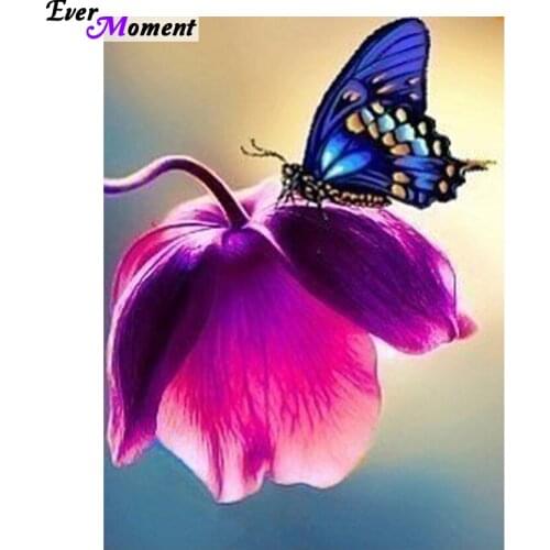 NEW ARRIVAL Full Square Diamond Painting Diamond Mosaic picture of rhinestone Diamond Embroidery Flower with Butterfly ASF036