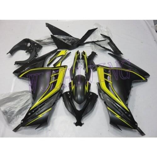 Fairing EX300 13 14 Motorcycle Fairing Zx300r 15 16 Matter Black Yellow Plastic Fairings Zx300r 2013 - 2017