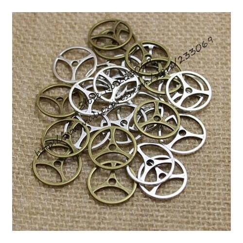 Wholesale 80pcs/lot 19.4mm Two Color Vintage Metal Alloy Gear Charm Jewelry Gear Pendant Findings T0170