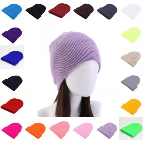 Autumn Winter New Leisure Ladies Headwear Accessories Hats Unisex Solid Color Knitted Hats Sports Caps Men Caps Warm Hats