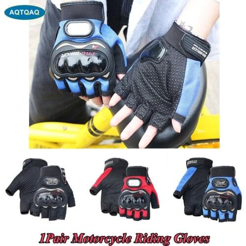 AQTQAQ 1Pair Man Half-Finger Motorcycle Gloves Shock Absorbed Gloves Riding Gloves Half Finger Non-Slip Breathable M/L/XL/XXL