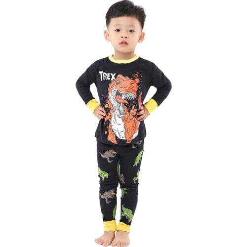 100 Cotton Boys Motorcycle Pajamas Sets Kids Pyjamas for 2-8Years Children Car Printing Pijamas Motor Sleepwear Boys Clothes