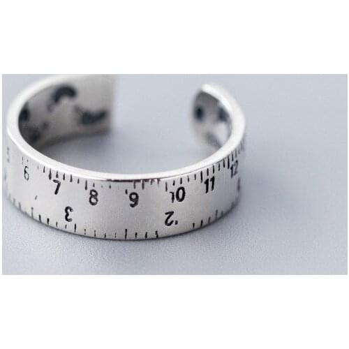 Exaggerated Personality Retro Ruler Rings For Women Charm Engagement Rings Men Vintage Knuckle Finger Jewelry 2020