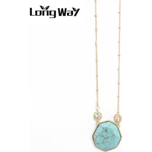 LongWay Brand Romantic Necklace for Women Girls Handmade Gold Color Necklaces & Pendants Jewelry SNE160209