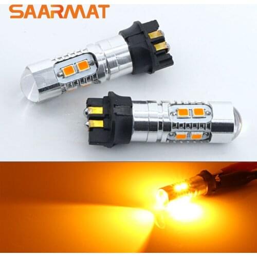 2x Amber 10-SMD PW24W PWY24W LED Bulbs For Audi A3 A4 A5 Q3 For VW MK7 Golf CC Front Turn Signal Lights For BMW F30 3 Series DRL