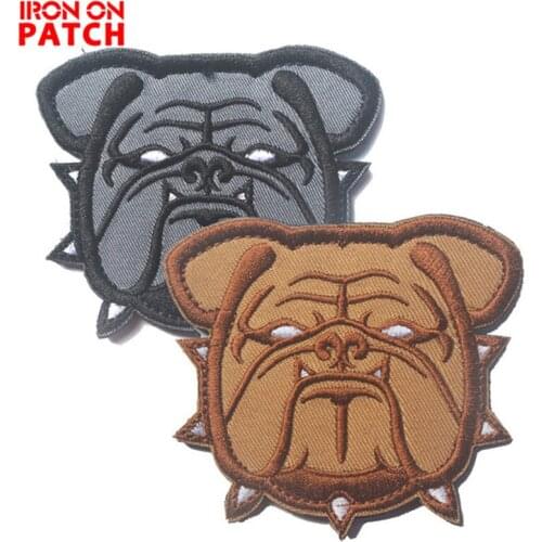 Tactical Bulldog Patches magic armband large military patch Hook badges APPLIQUE CANINE PET SOUVENIR CRAFT Mad Bull DOG