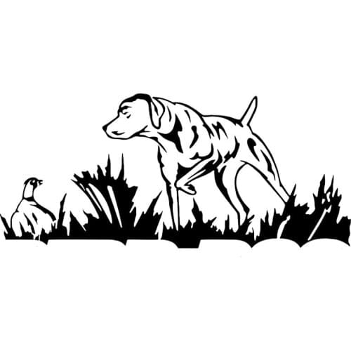 Car stying 15*7.5cm Creative Fashion Dog Hunting Bird Personality Body Vinyl Car Stickers 11 Colour Jdm