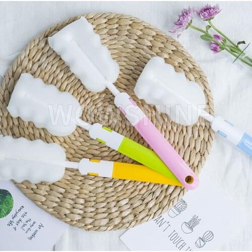 Wowshine Kitchen Handle Sponge 10 Brushes Bottle Baby Cup Glass Washing Cleaning Cleaner Tool Cup Brush