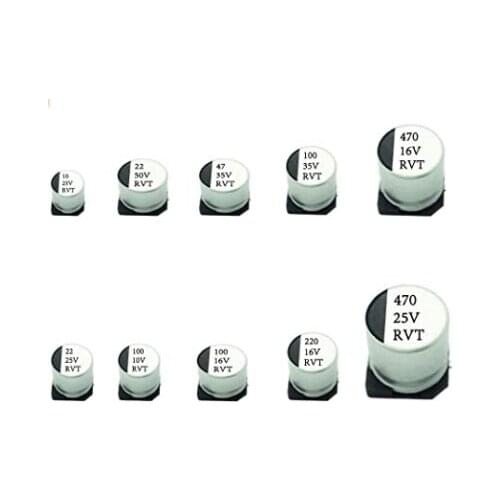 XFCZMG 470UF 220UF 100UF 47UF 22UF 10UF Capacitor 10V 16V 25V 35V 50V SMD Electrolytic Capacitors Kit
