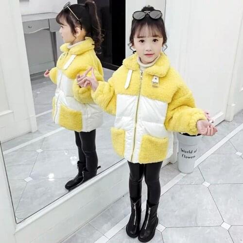 2020 Winter New Fashion Baby Girl Jacket Fur Thicken Toddler Child Warm Coat Kids Outwear Casual Clothes Childrens Parka D22