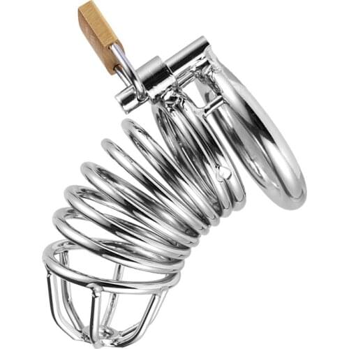 1.5"/1.75"/2" Male Steel Chastity Device Belt Metal Bird Cage Cock Lock Restraint Penis Ring Sex Toy For Men Erotic BDSM Bondage