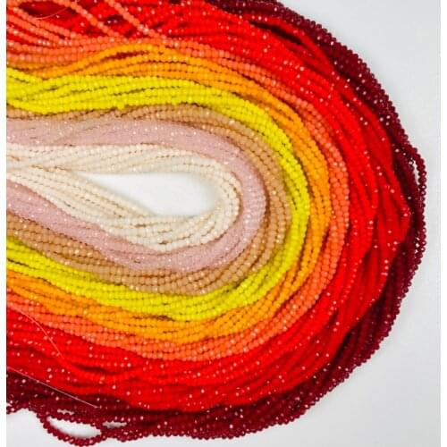 1 Strand 1mm&2mm Small Opaque Multicolor Faceted Crystal Glass Rondel Beads for Jewelry Making Diy Jewelry Spacer Beads