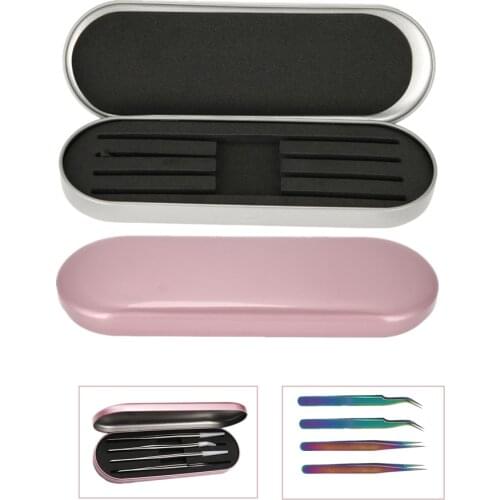 1pc Professional Eyelash Extension Tweezers Storage Box Eyelash Brushes Scissors Razors Storage Box Portable Safe Makeup Tools