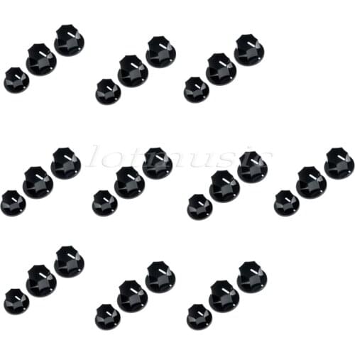 10 Sets Electric Guitar Speed Control Knobs Black For Fender Jazz Bass replacement