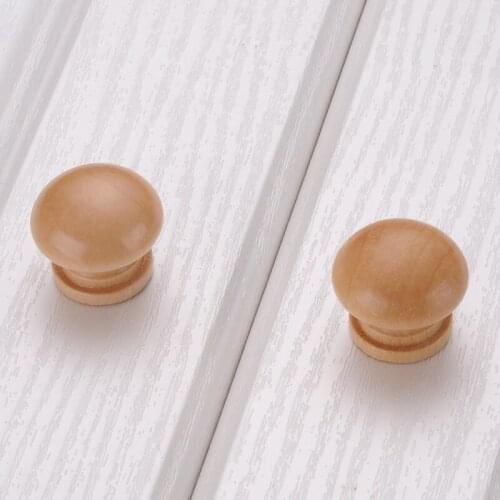 10pcs / Seet Wooden cabinet door drawer round handle single hole handle mushroom round handle solid wood furniture handle