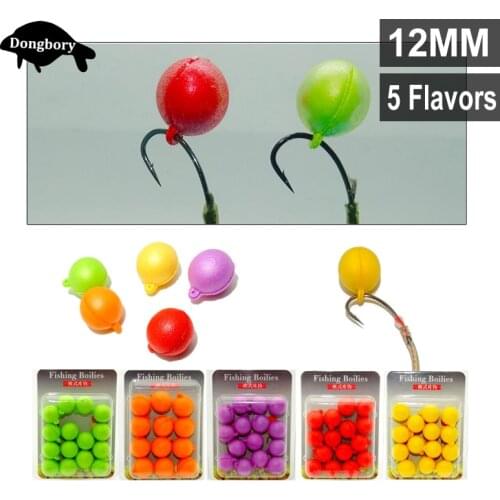 12MM/14MM Carp Fishing Bait Artificial Boilie Pop Up Floating Bait Fruit Flavor Boilies Floating Ball Beads Artificial Carp Lure