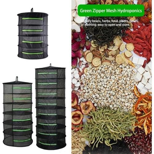 2-Ft 4/6/8-Layer Collapsible Black Mesh Hanging Herb Drying Rack Dry Net for Plants