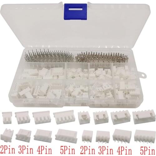 560Pcs/Box XH2.54mm 2/3/4P 5Pin Plastic Housing Male Female Socket Crimp Pin Header Connector XH 2.54mm Plug Jack Terminal Set