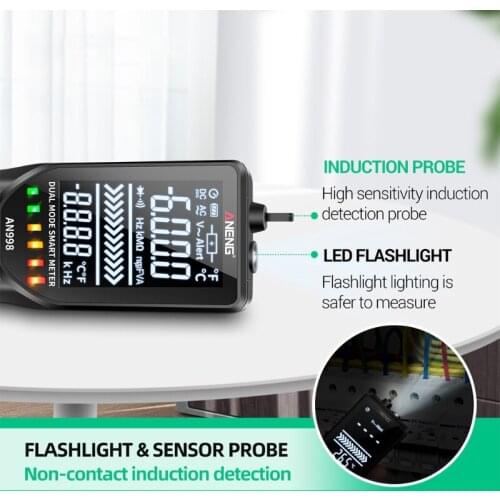 896B AN998 Automatic Digital 6000 Counts Professional Multimeter Eletric Auto Ranging AC/DC Voltmeter Temp Ohm Hz Detector