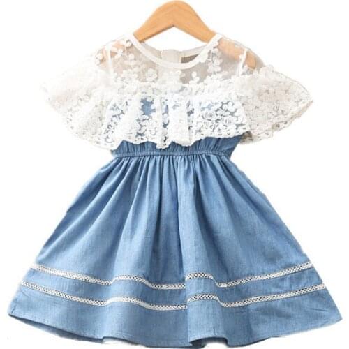 BINIDUCKLING Lace Summer Kids Girls Dresses 2020 New Design Short Sleeve Zipper Sweet Cute Toddler Girls Dresses