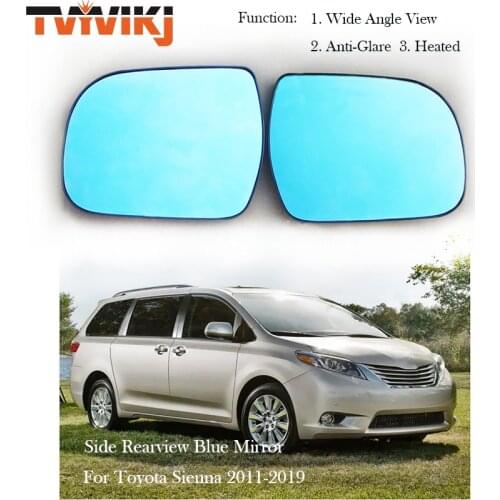 TVYVIKJ Side Rearview Mirror Blue Glass Lens For Toyota Sienna 2011-2019 Wide Angle View anti glare side Door Mirror wing