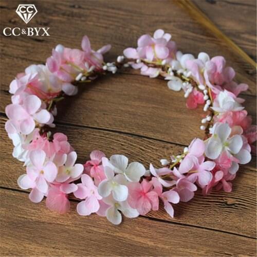 CC Flower Crowns Tiaras Hairbands Garland 100% Handmade Wedding Hair Accessories For Bride Bridesmaids Beach Jewelry Gifts mq002