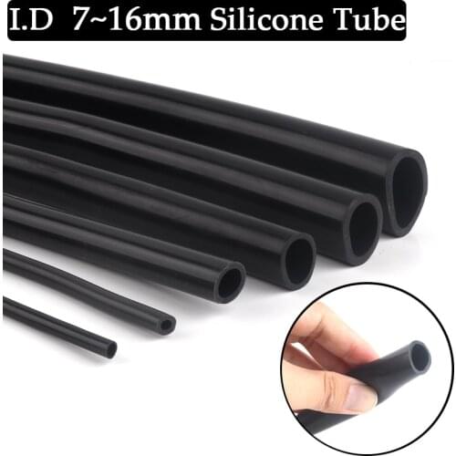 1M ID 10~50mm Black Food Grade Silicone Tube Flexible Air Pump Hose Aquarium Soft Rubber Hose High-Quality Heat Resistant Pipe