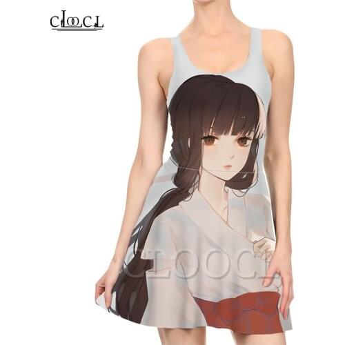 CLOOCL Japanese Anime Inuyasha 3D Print Women Casual Fashion Sleeveless Dress New Sexy Slim Beach