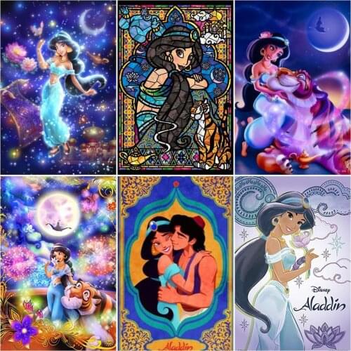 Disney Cartoon Aladdin Princess Jasmin Canvas Painting Posters And Prints Childrens Crafts Wall Art For Living Room Home Decor