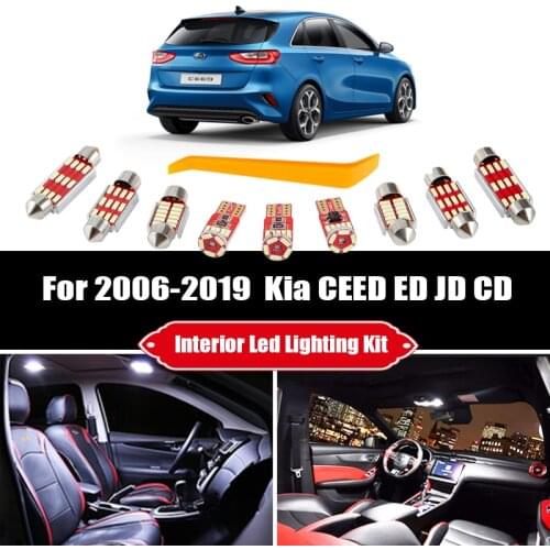 For Kia CEED ED JD CD Combi SW Hatchback Sportswagon Pro GT 2006-2019 White Canbus Error Free Car LED Interior Light Lamp Kit