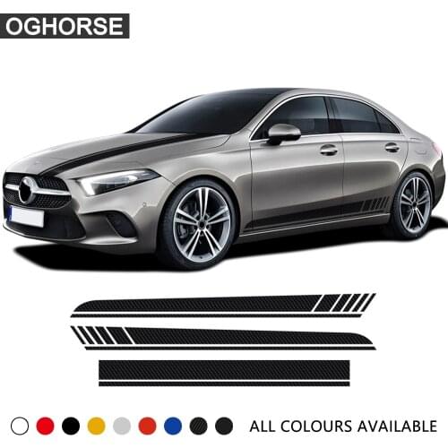 Edition 1 AMG Styling Car Hood Stripe Side Skirt Decal Sticker for Mercedes Benz A Class V177 4-Door Sedan SWB 2018-Present