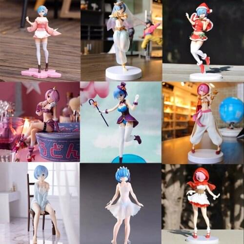 Re:Life In A Different World From Zero Rem Ram Anime Kimono Girl Action Figure Toy Collection Model Toys Gift Doll with Box All