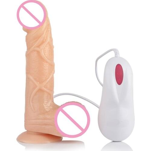 Electric Vibrating Realistic Dildo Vibrator Swing Big Dildos Simulation Flexible Penis Strong Suction Cup Sex Toys for Woman A3
