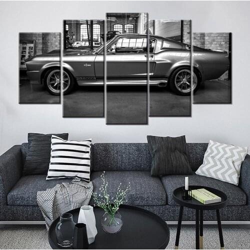 HD printed painting 5P Wall decor FORD MUSTANG GT500 ELEANOR CANVAS SET canvas painting