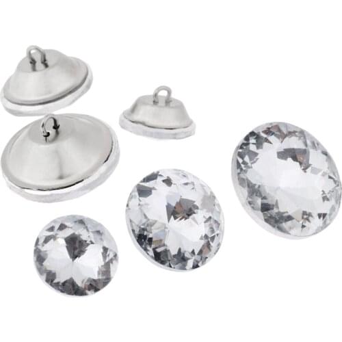 10pcs Crystal Upholstery Buttons Diamond Flower Nail Decorative Tacks Studs 20/25/30mm Craft Handmade Leather Sofa Bag Board